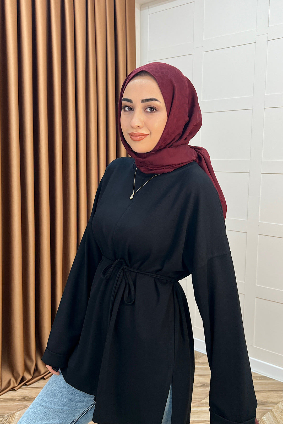 Türev Duble Kol Tunik Siyah 6060-SIYAH