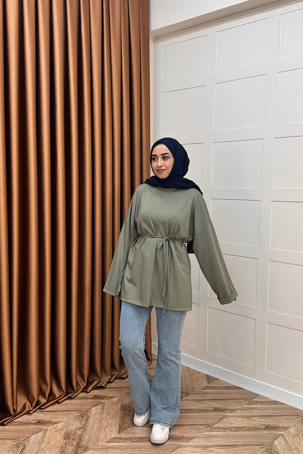 Türev Duble Kol Tunik Yeşil 6060-YESIL