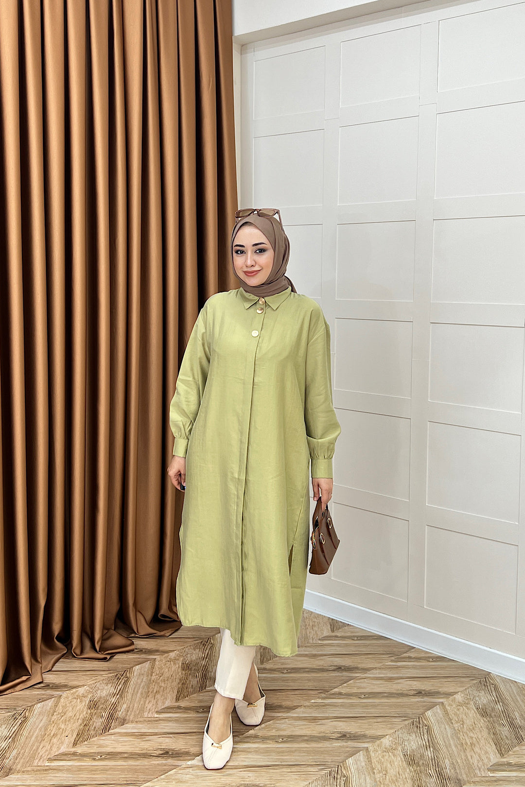 Zaina Uzun Tunik Yeşil 6523-YESIL