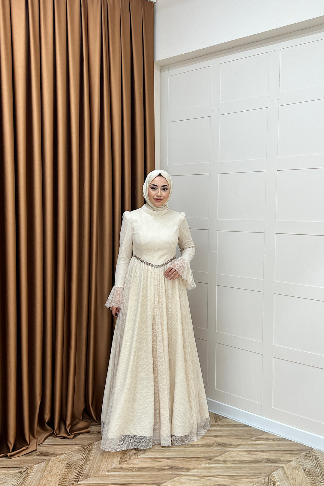 Elena Dantel Abiye Krem 03101-KREM