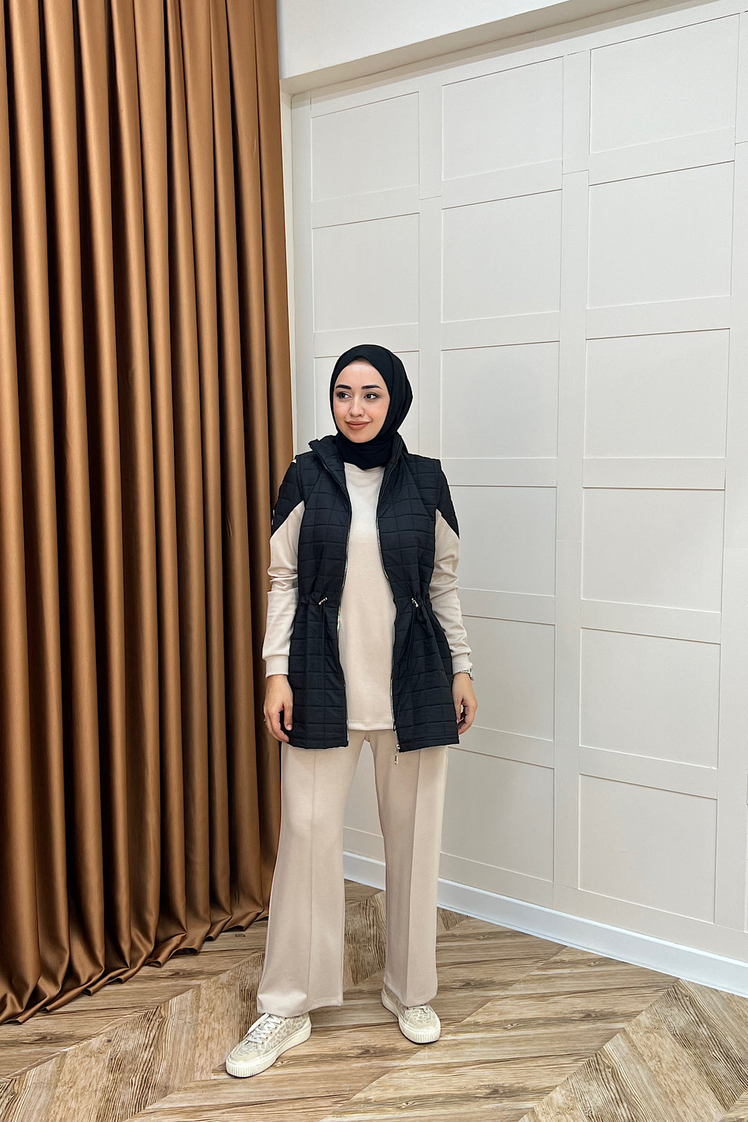 Armoni Kapitone Yelekli Üçlü Takım Siyah 6015-SIYAH