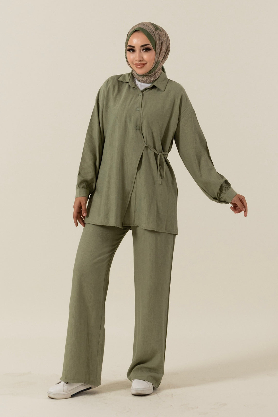 Tuana Yandan Bağlamalı Takım Yeşil 3130-YESIL