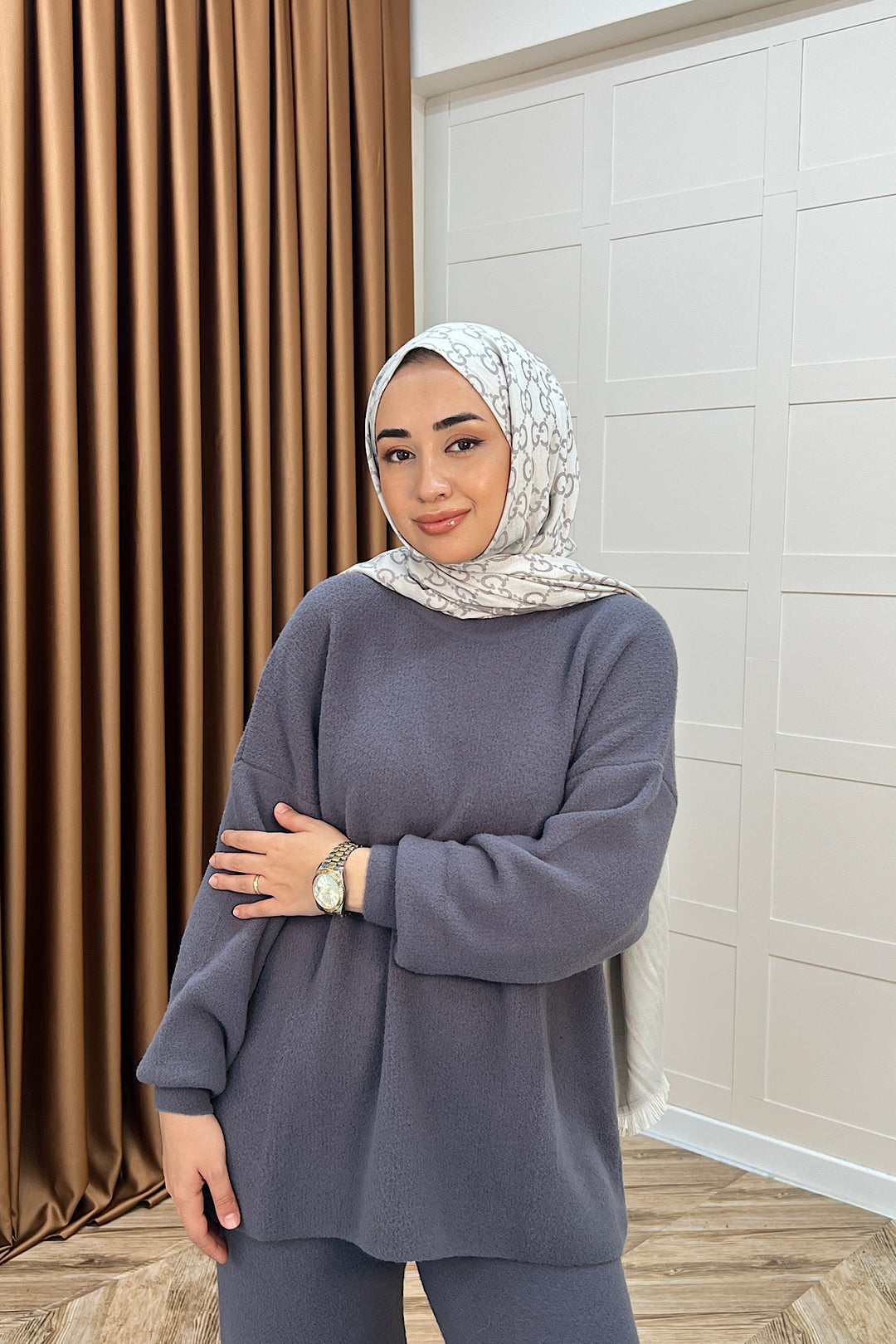 Dilşah Angora İkili Triko Takım Antrasit 25650-ANTRASIT