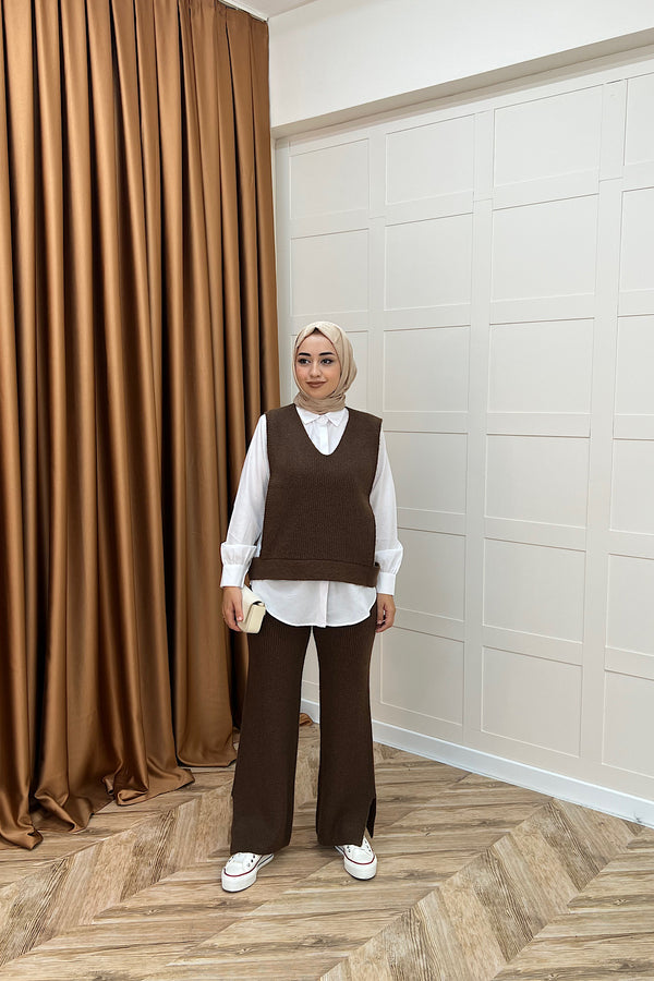 Venüs Üçlü Triko Takım Kahverengi 25450-KAHVERENGI