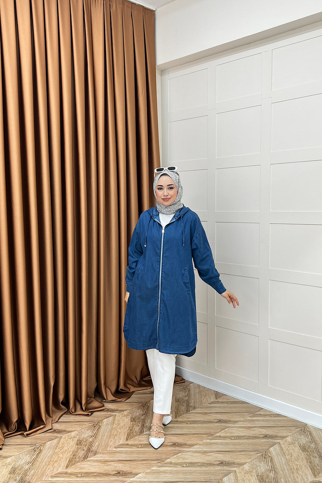 Wanda Fermuarlı Kap Mavi 6540-MAVI