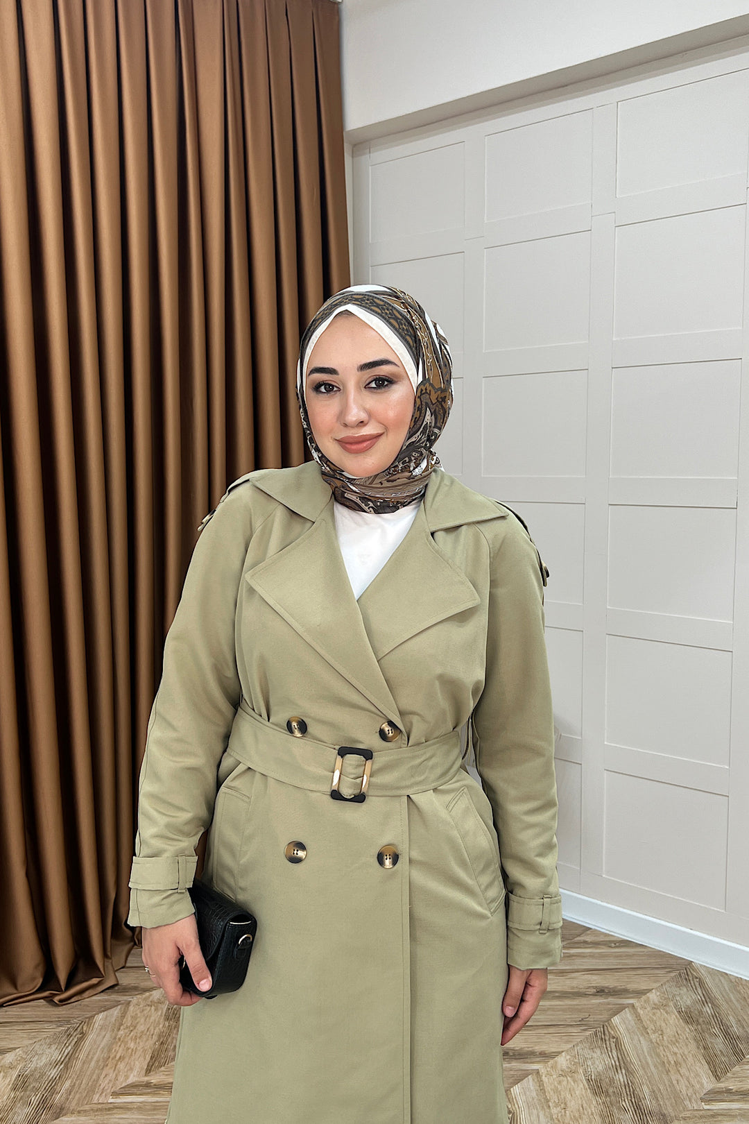 Pamella Kuşaklı Trençkot Çağla Yeşili 5533-CAGLAYESILI