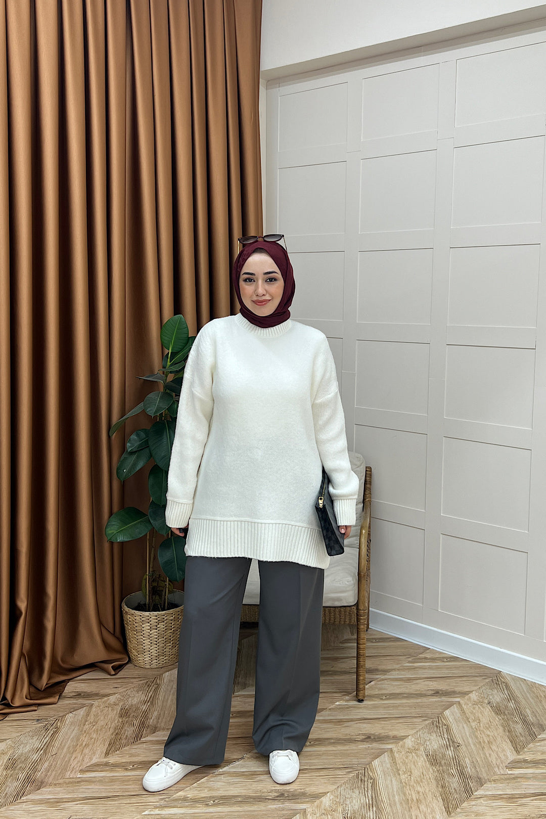 Lones Yumoş Tunik Ekru 26194-EKRU