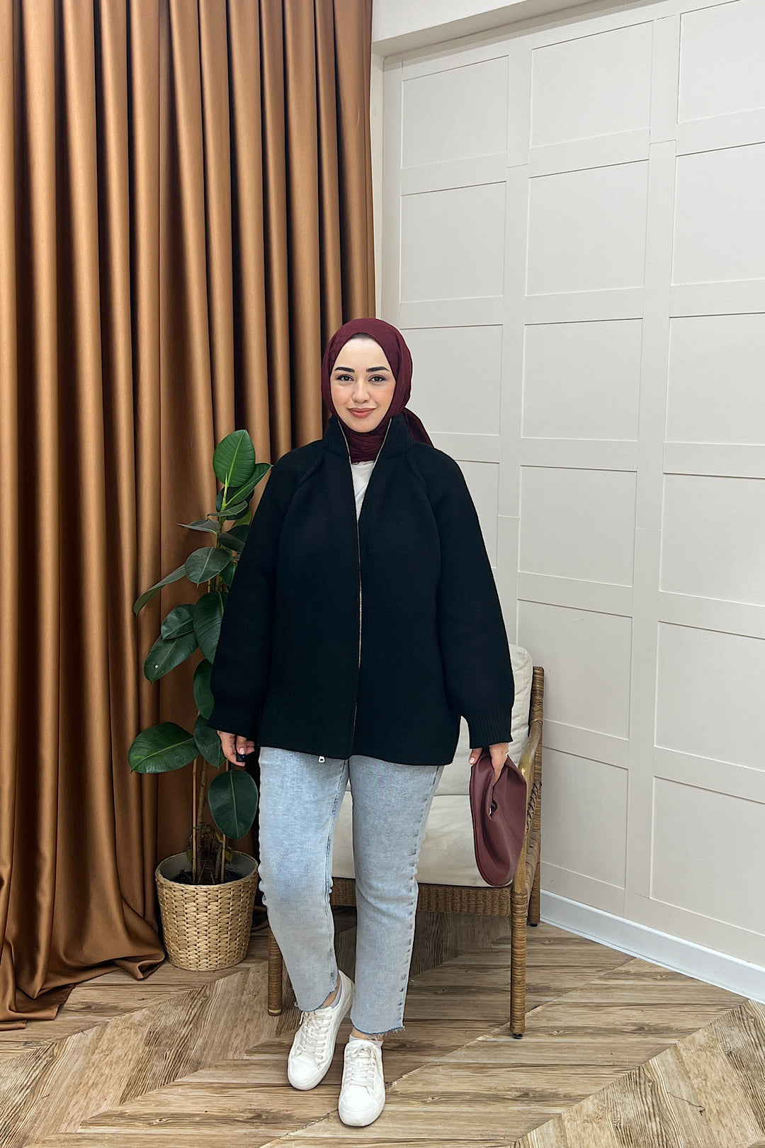 Julie Fermuarlı Hırka Siyah 25800-SIYAH