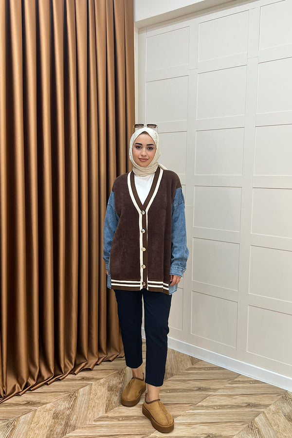 Kedi Sakal Kolej Kot Ceket Kahverengi 25390-KAHVERENGI