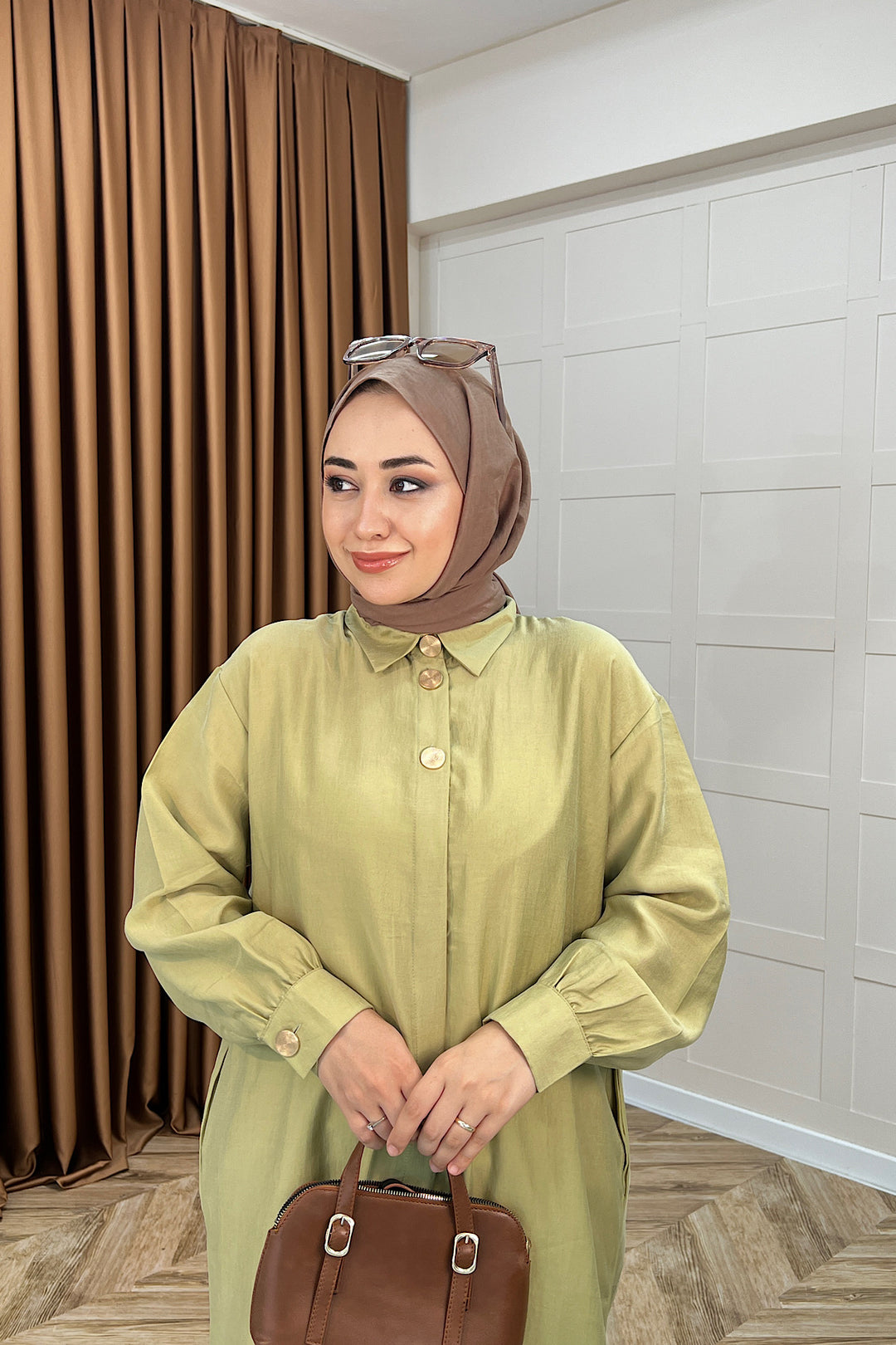 Zaina Uzun Tunik Yeşil 6523-YESIL