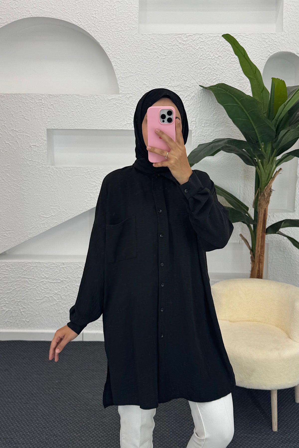 Cep Detay Linda Tunik Siyah 2457-SIYAH