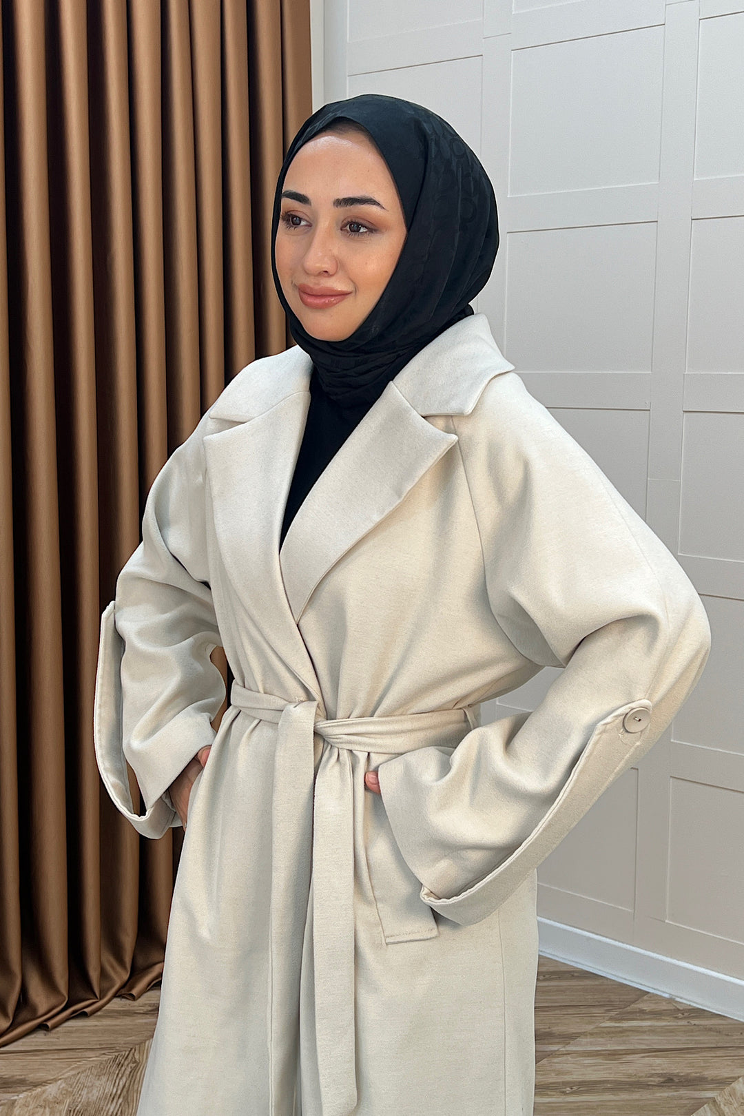 Kol Detay Kaşe Kaban Taş 5522-TAS