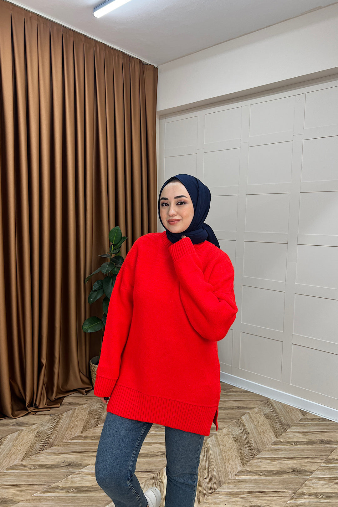 Lones Yumoş Tunik Nar Çiçeği 26194-NARCICEGI