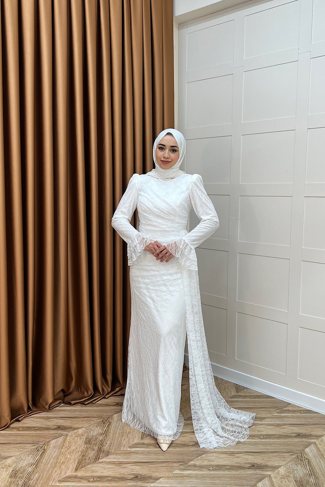 Serena Dantel Balık Abiye Beyaz 3082-BEYAZ