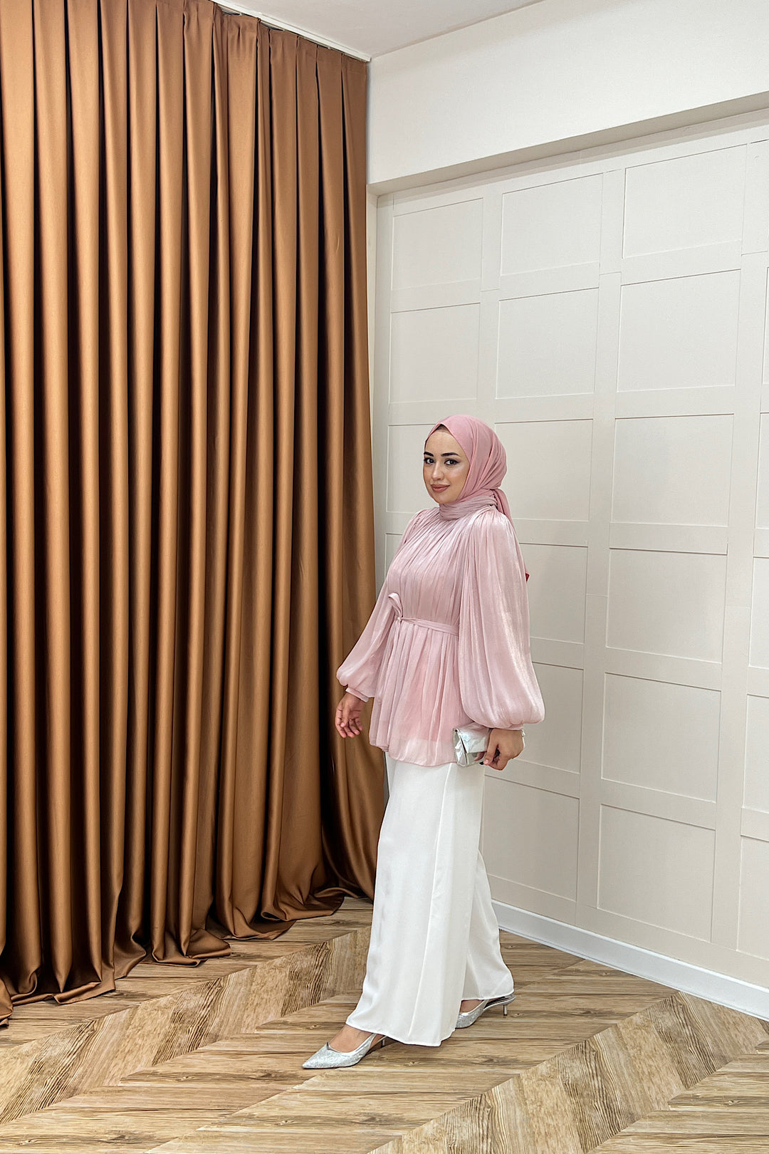 Hope Balon Kol Tunik Pudra 2306-PUDRA