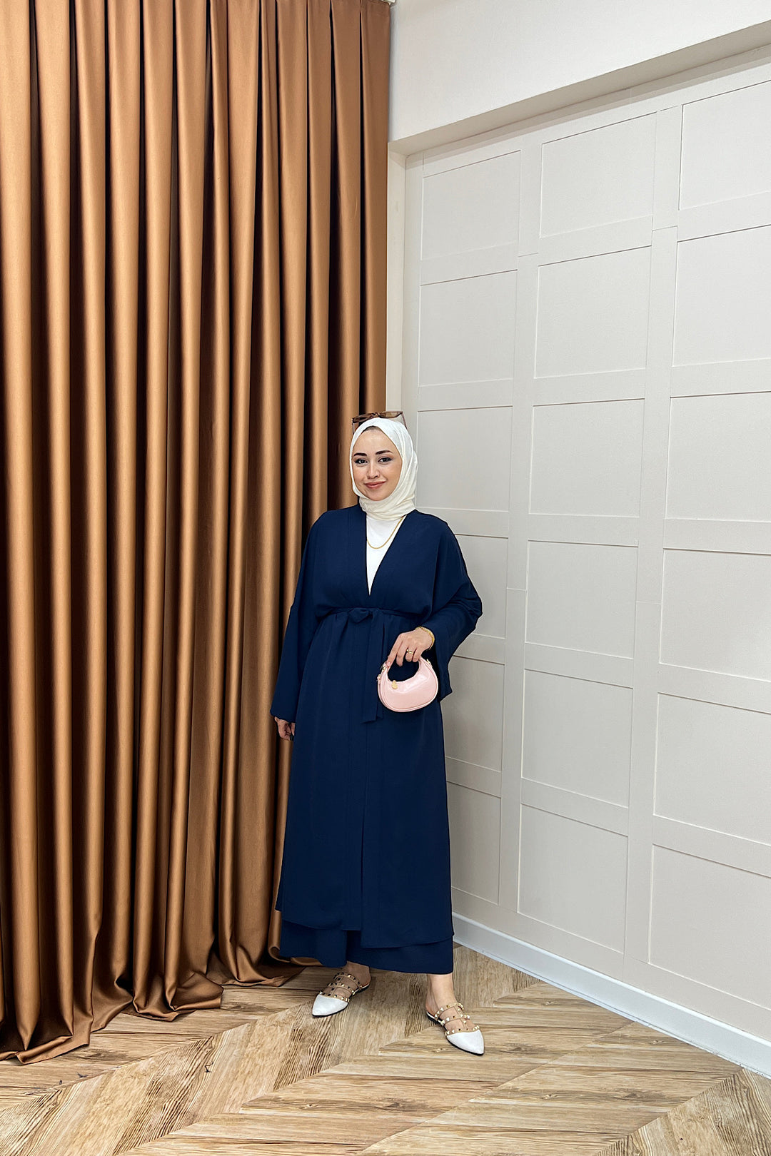 Mina İkili Kimono Takım Lacivert 8571-LACIVERT