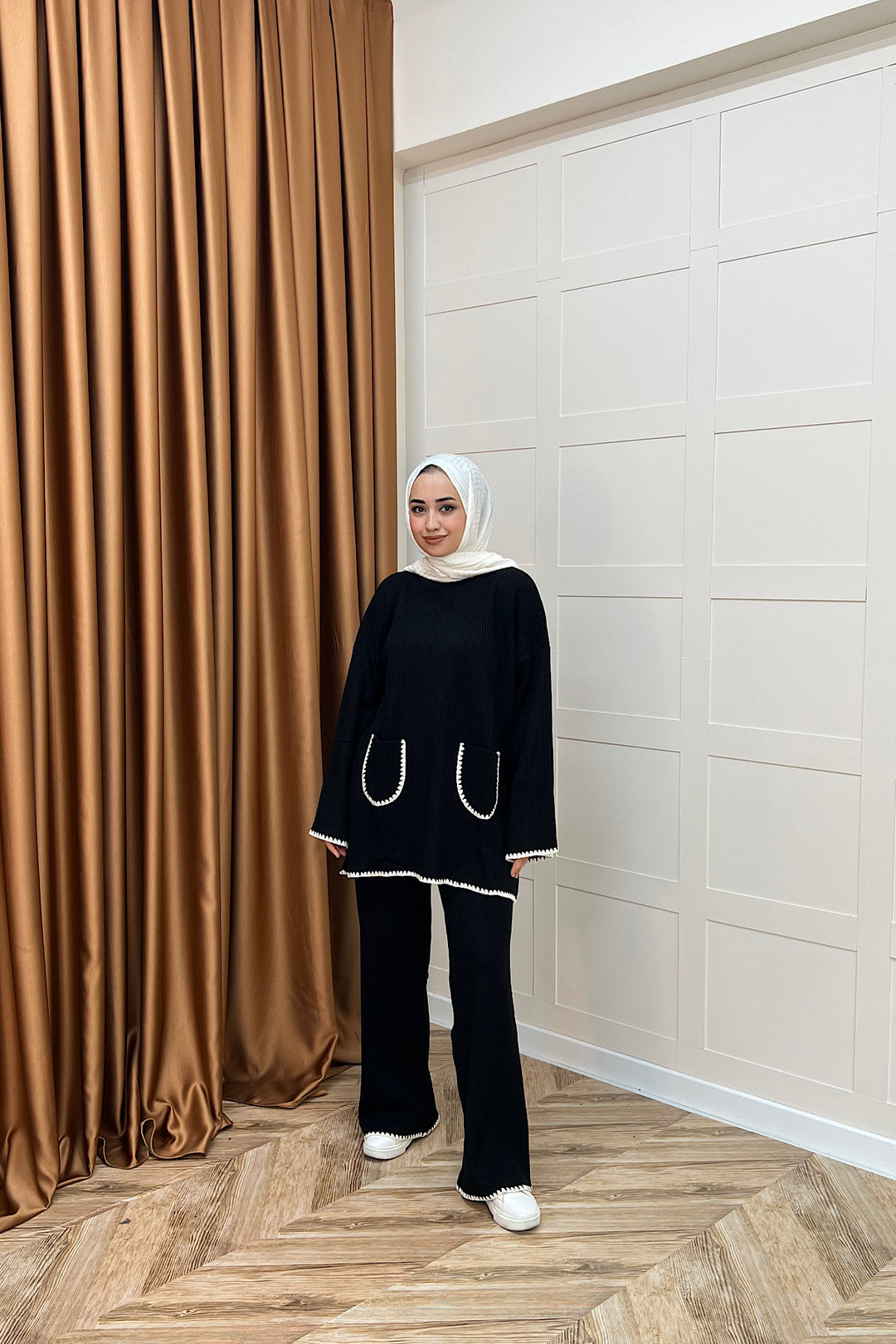 Cep Örgülü Triko Takım Siyah 24200-SIYAH