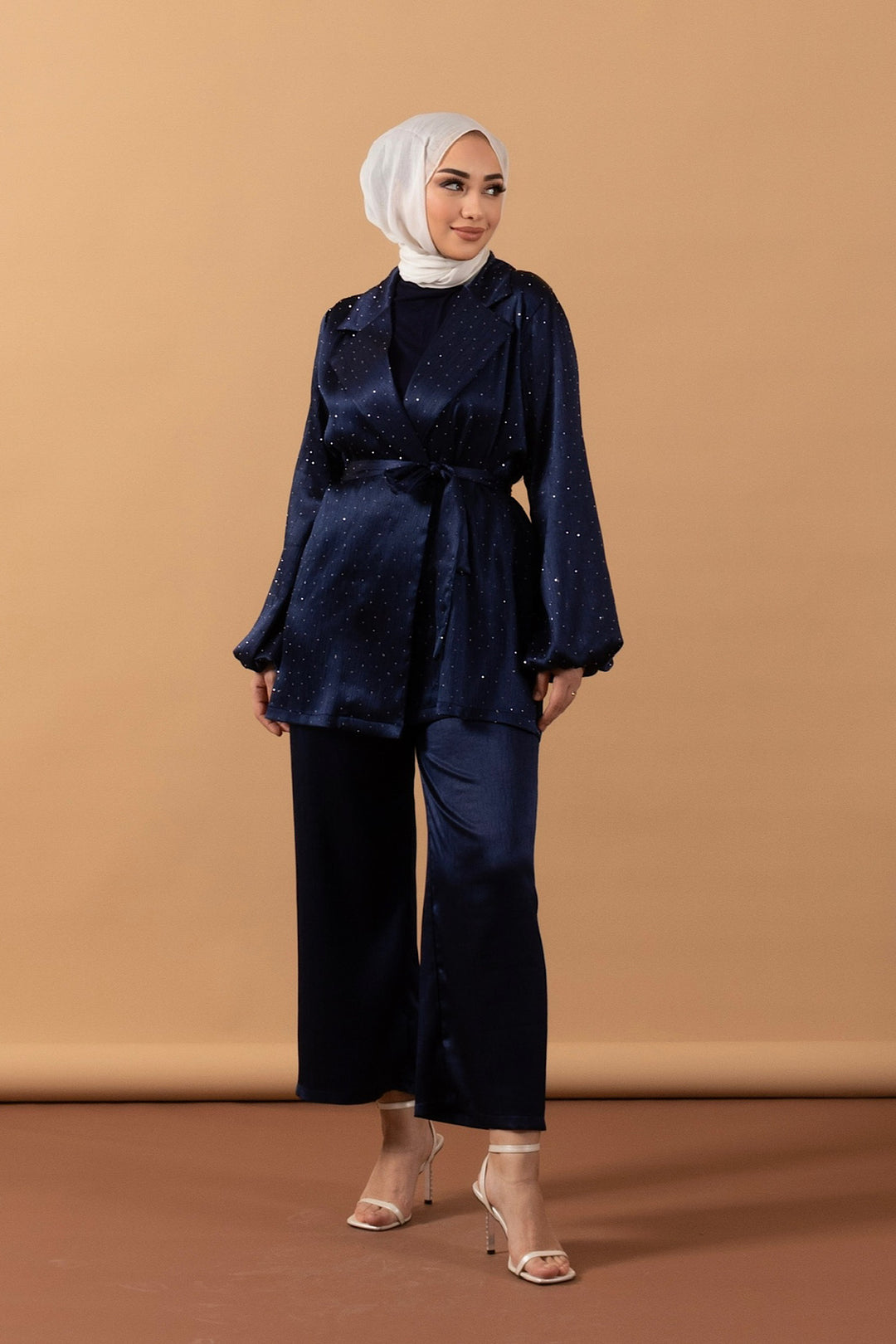 Taş İşlemeli ikili Takım Lacivert 4293-LACIVERT