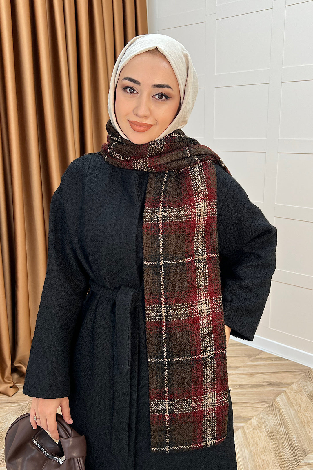 Duru Premium Kumaş Atkı Detay Kaban Siyah 5517-SIYAH