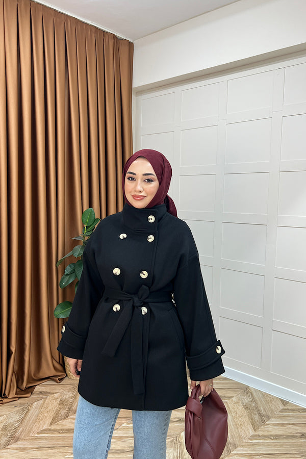 Berry Dik Yaka Kaban Siyah 5539-SIYAH