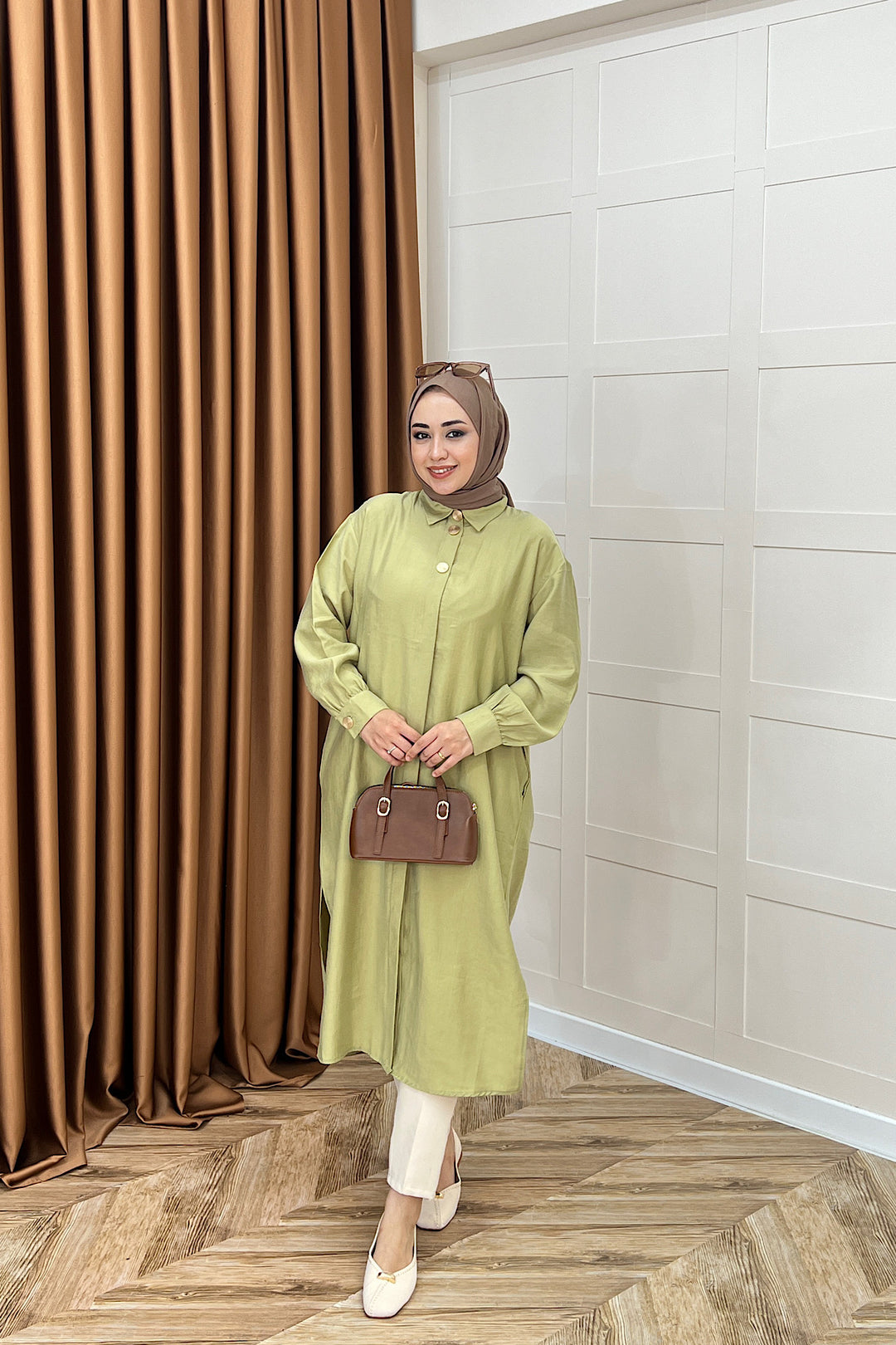 Zaina Uzun Tunik Yeşil 6523-YESIL