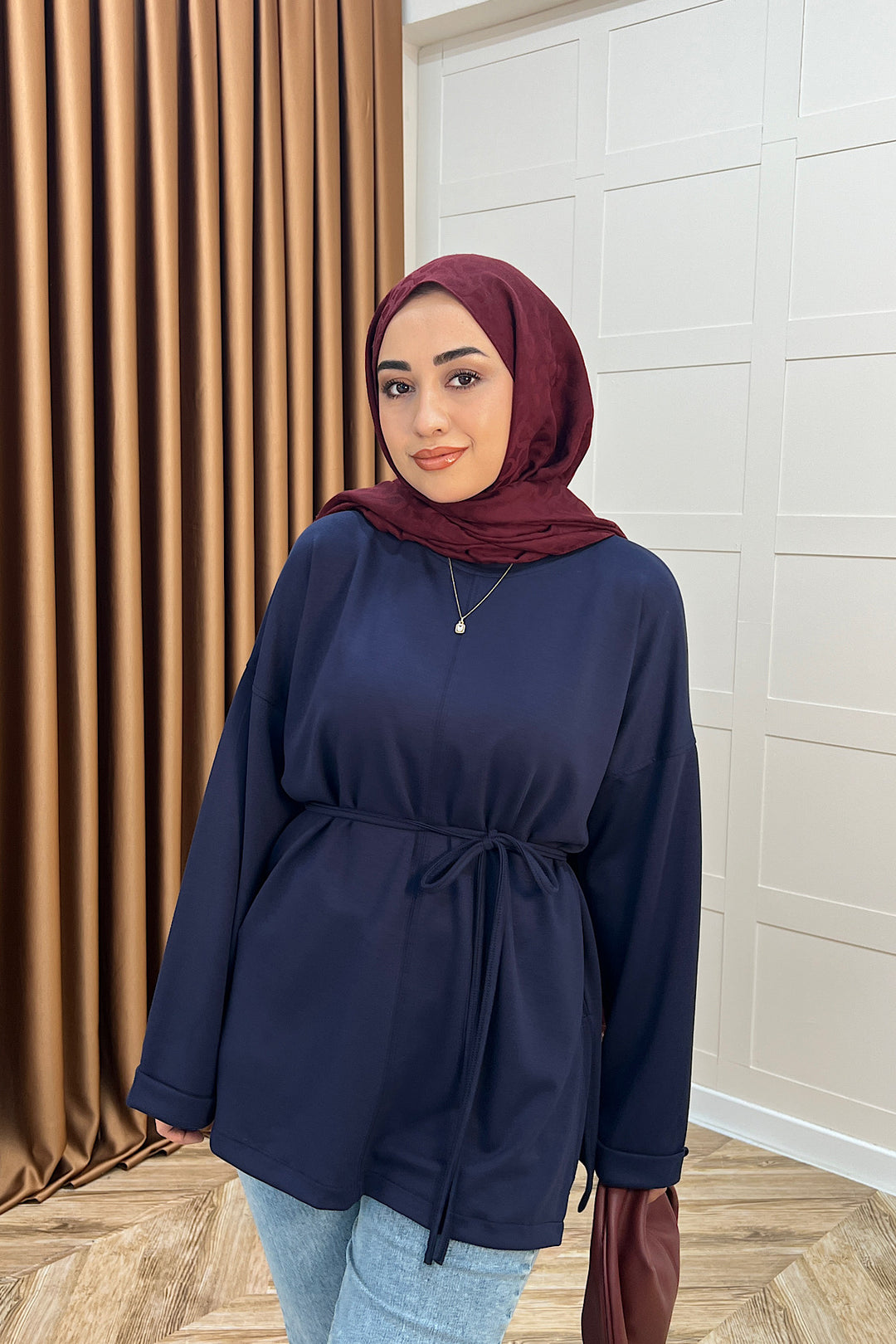 Türev Duble Kol Tunik Lacivert 6060-LACIVERT