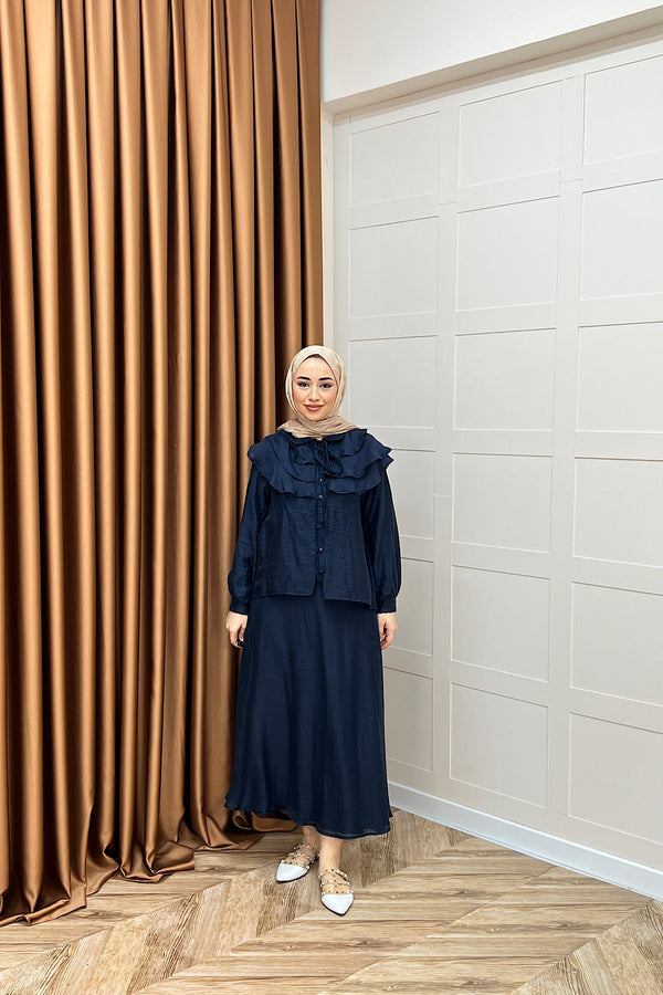 Asel İkili Etek Takım Lacivert 2773-LACIVERT