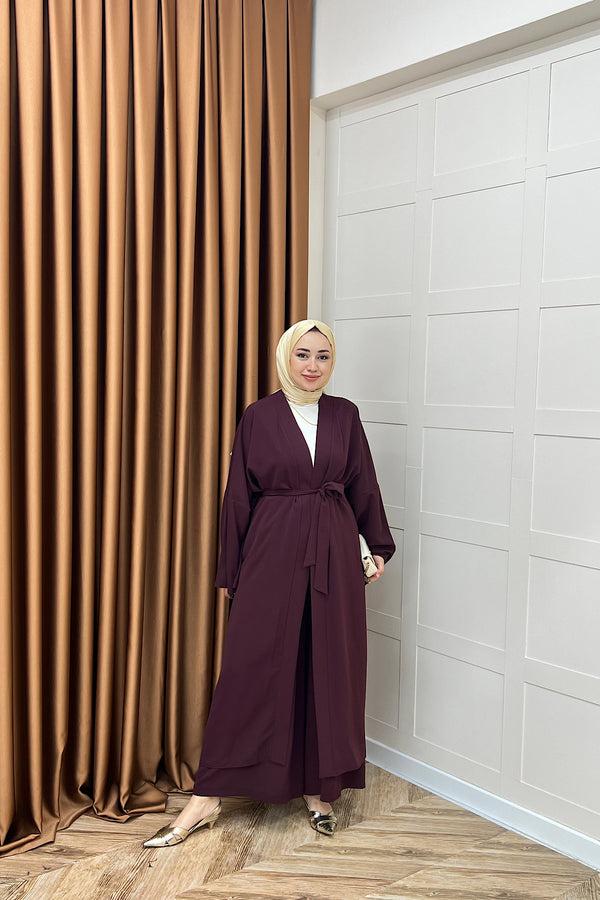 Mina İkili Kimono Takım Mürdüm 8571-MURDUM