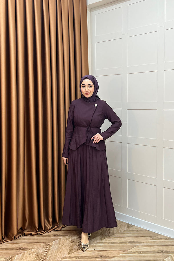 Mitra İkili Etek Takım Mürdüm 5021-MURDUM