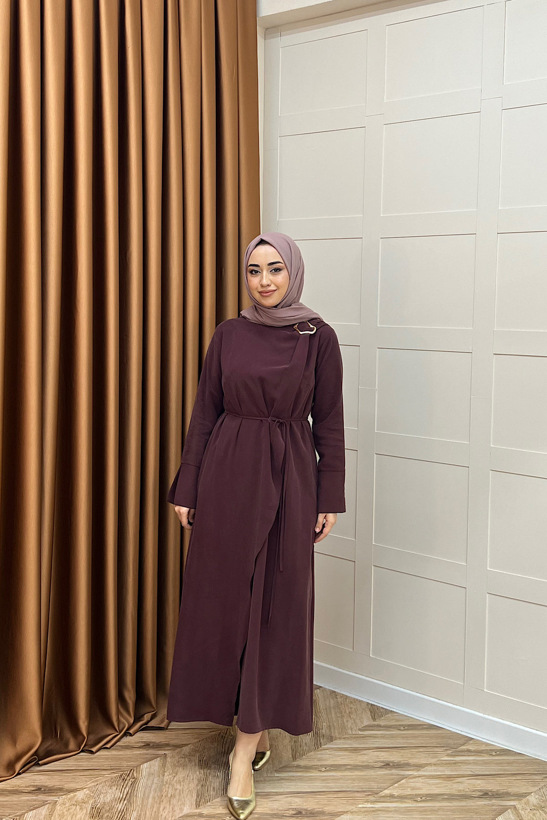 Paria Toka Detay Elbise Bordo 3345-BORDO