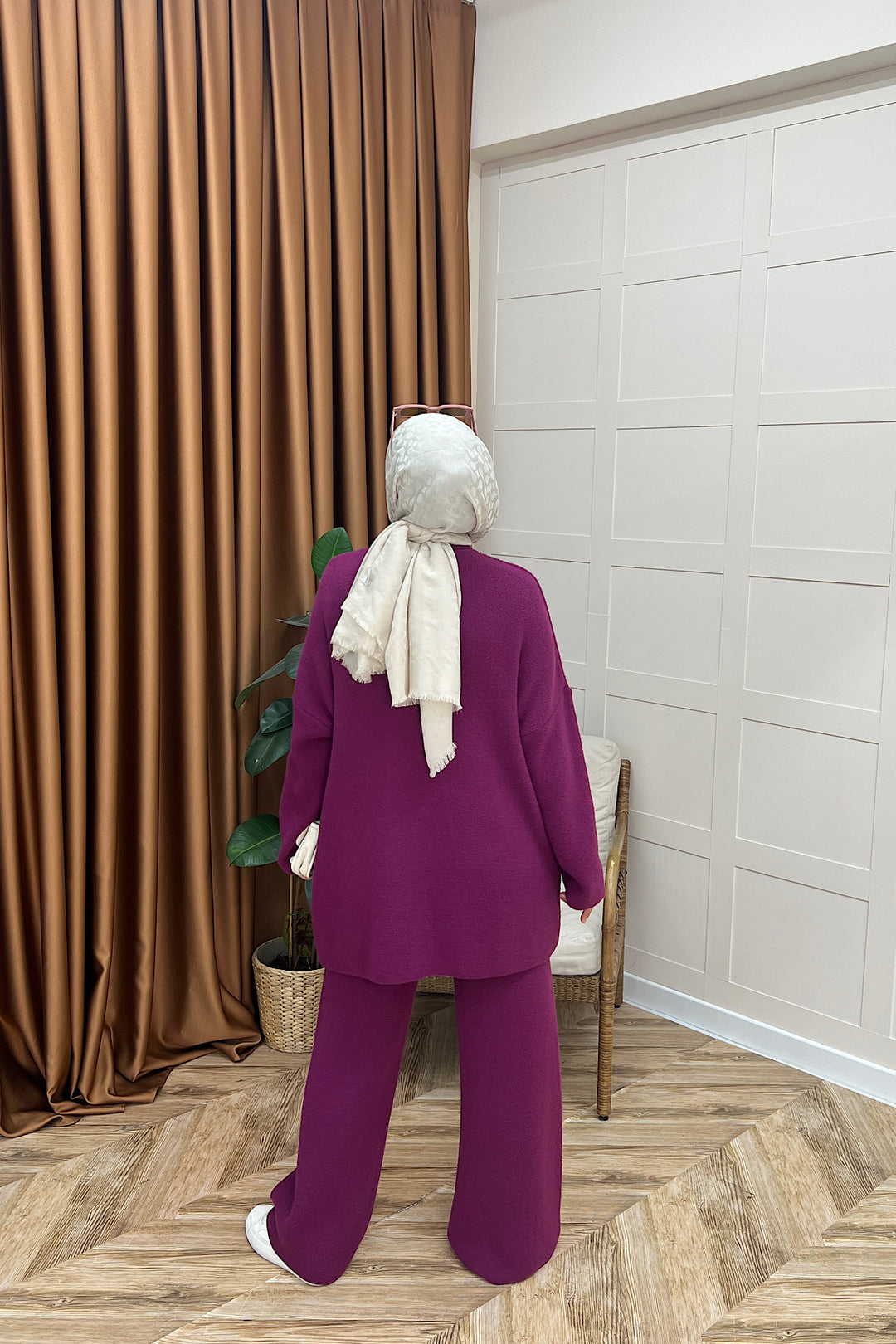 Dilşah Angora İkili Triko Takım Mürdüm 25650-MURDUM