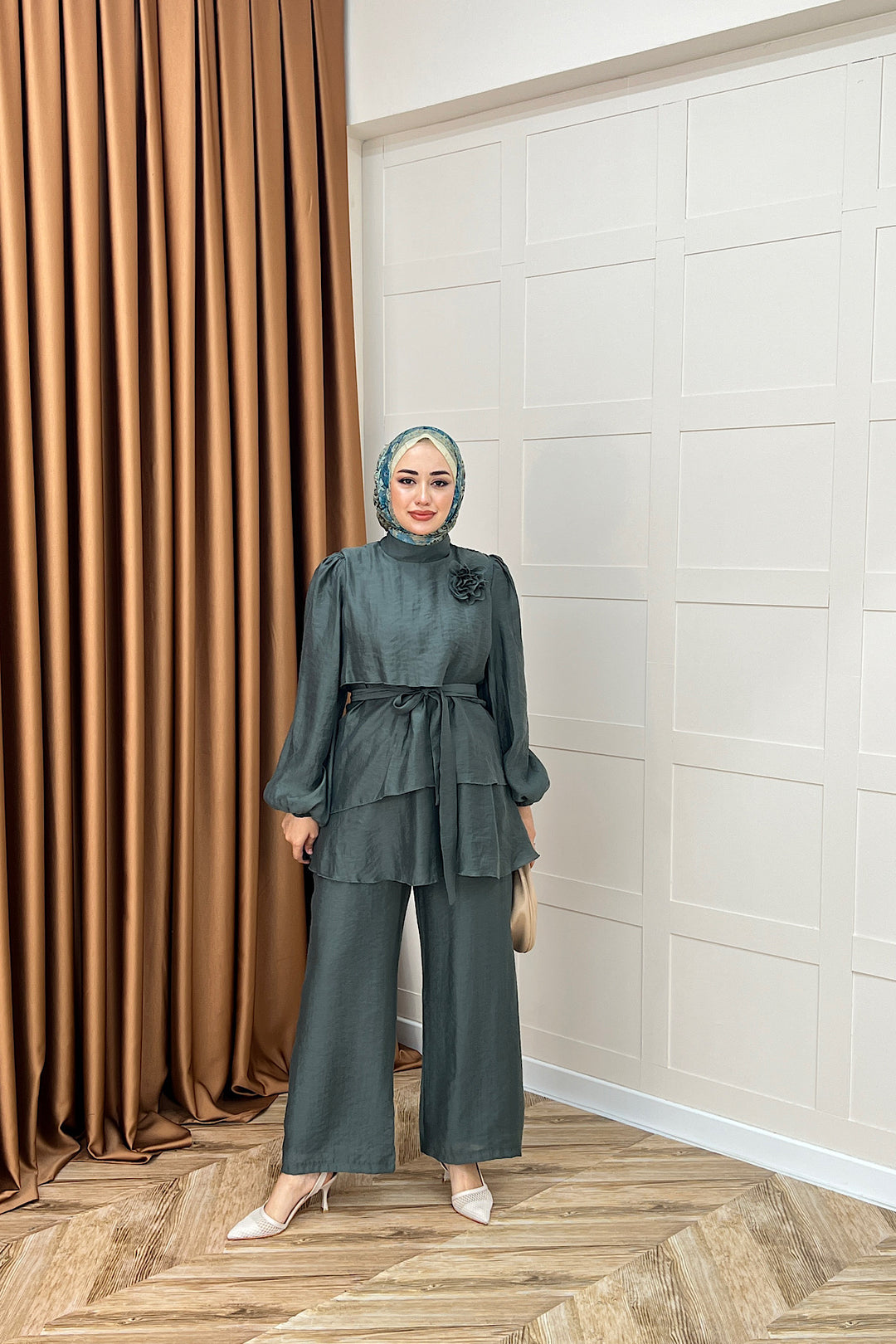 Aura Broş Detay Takım Haki 74001-HAKI