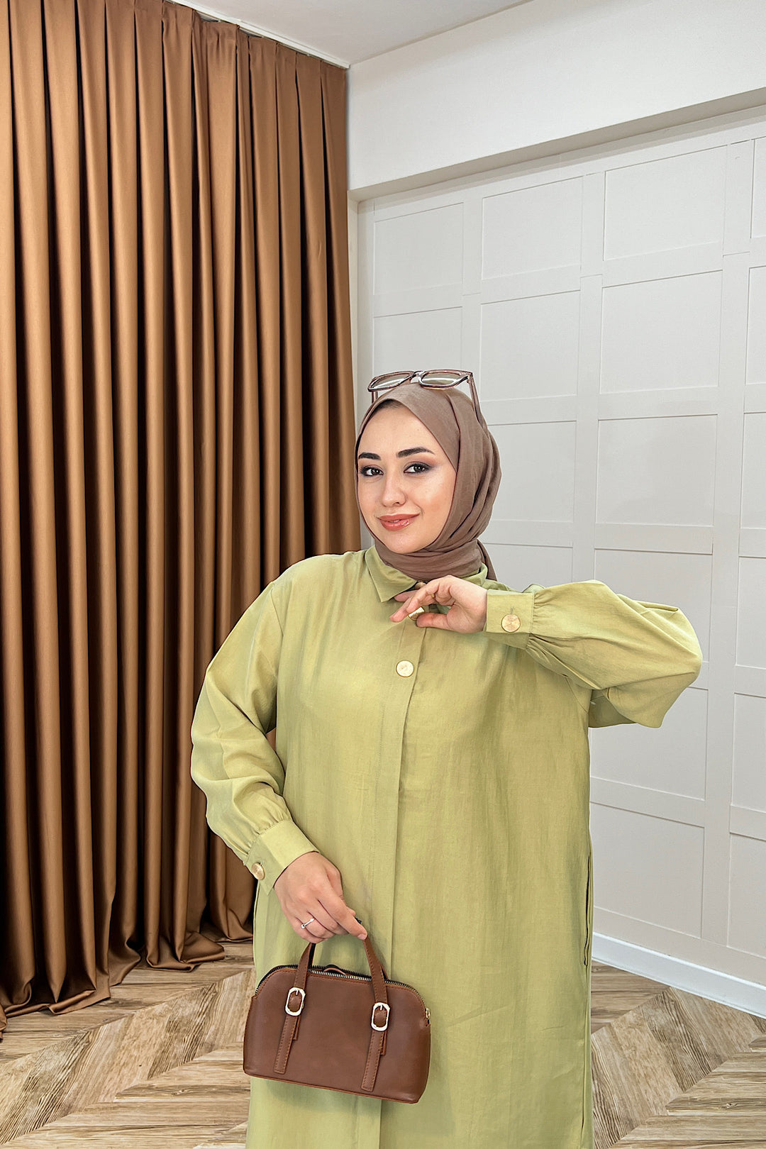 Zaina Uzun Tunik Yeşil 6523-YESIL