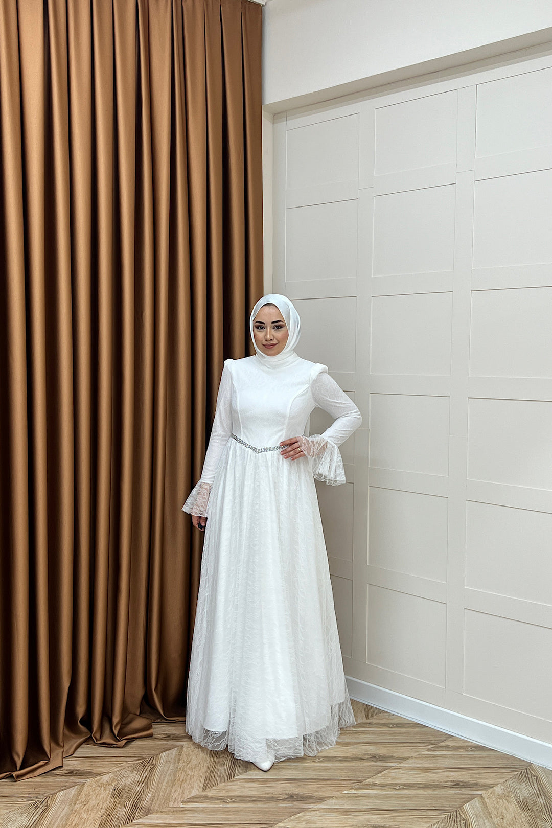 Elena Dantel Abiye Beyaz 03101-BEYAZ