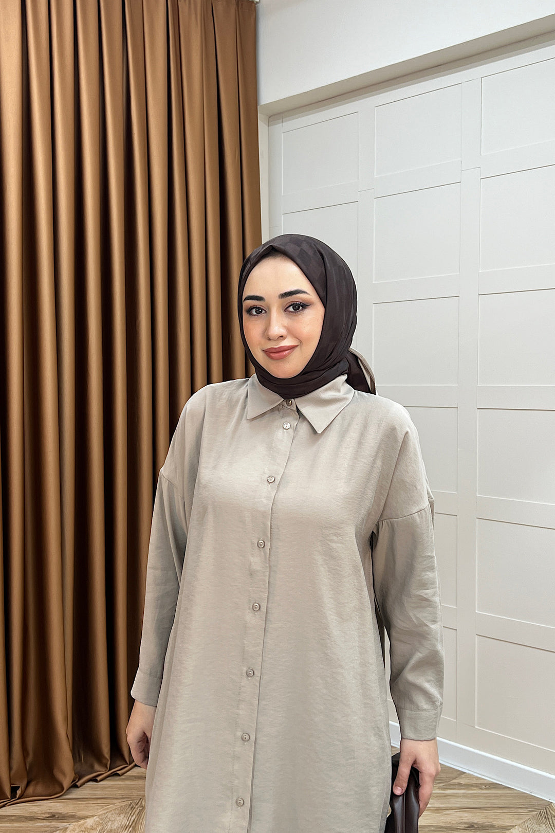 Cupra Uzun Tunik Vizon 02760-VIZON