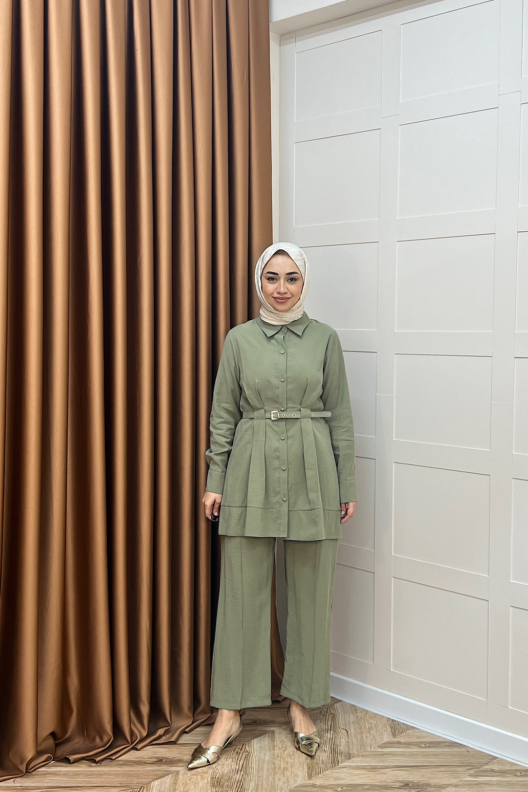 Tuana Belden Kemerli İkili Takım Yeşil 2994-YESIL