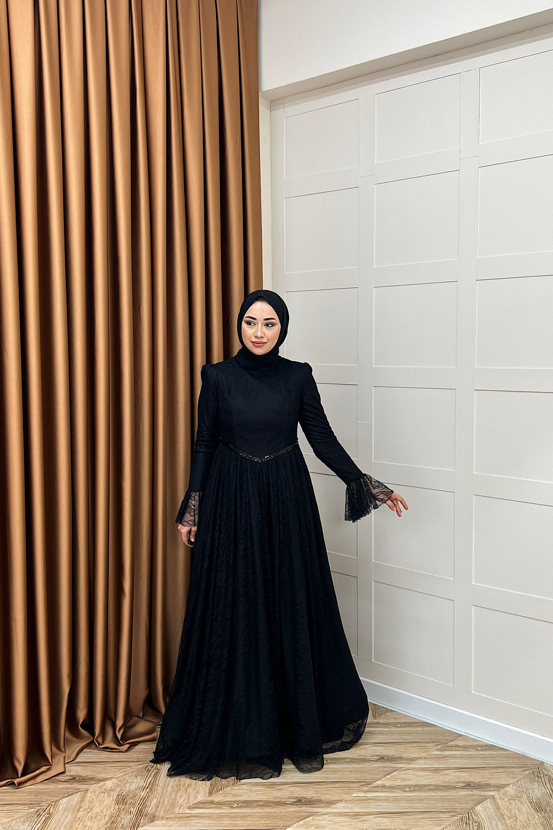 Elena Dantel Abiye Siyah 03101-SIYAH