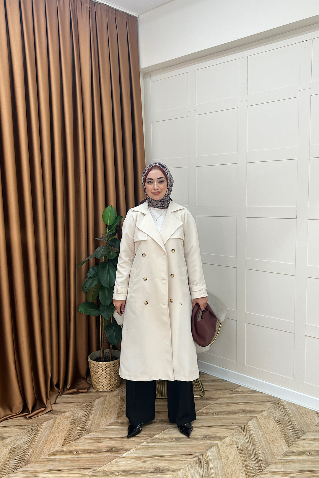 Hazel Astarlı Trençkot Taş 5532-TAS