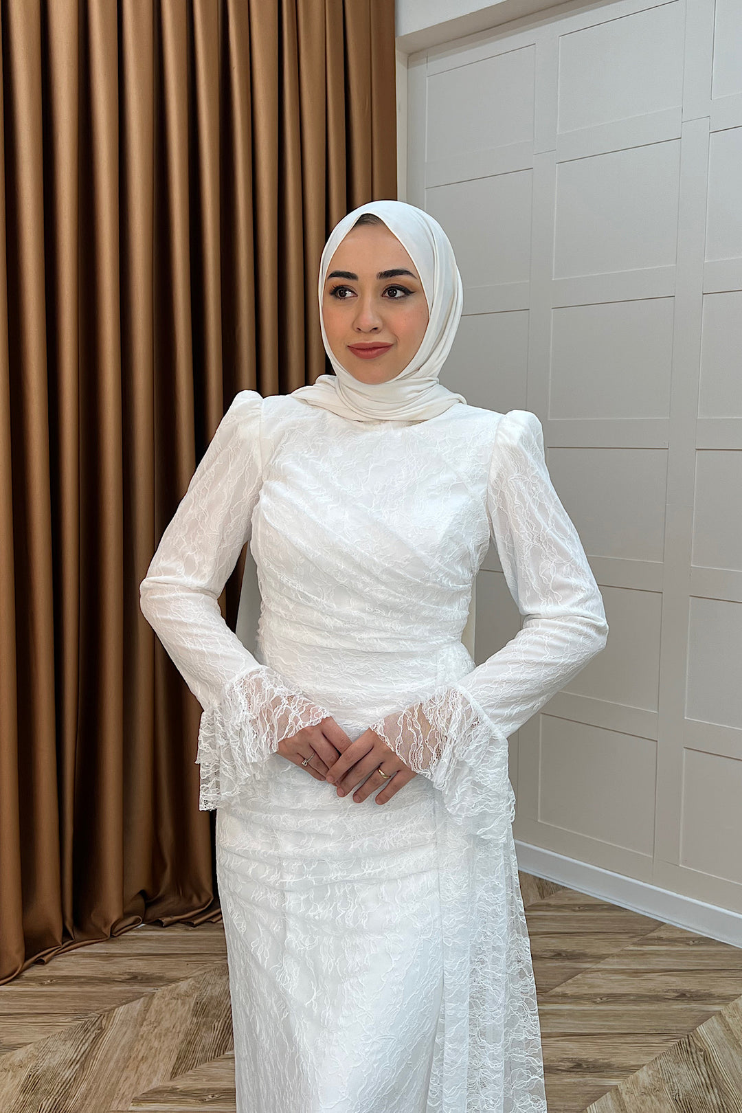Serena Dantel Balık Abiye Beyaz 3082-BEYAZ