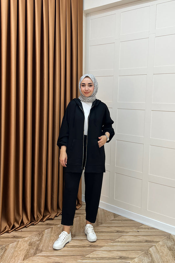 Kanguru Cepli Fermuarlı Takım Siyah 2014-SIYAH