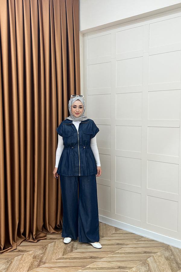 Lia Yelekli Takım Lacivert 6109-LACIVERT