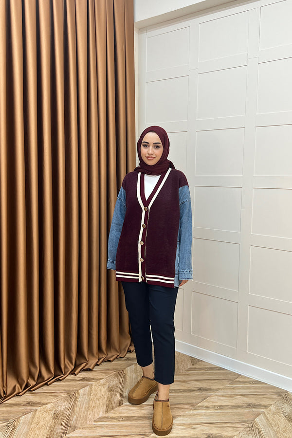 Kedi Sakal Kolej Kot Ceket Bordo 25390-BORDO