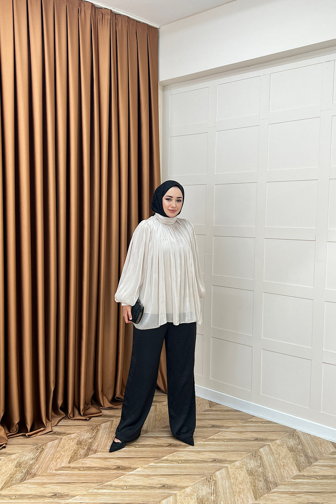 Hope Balon Kol Tunik Krem 2306-KREM