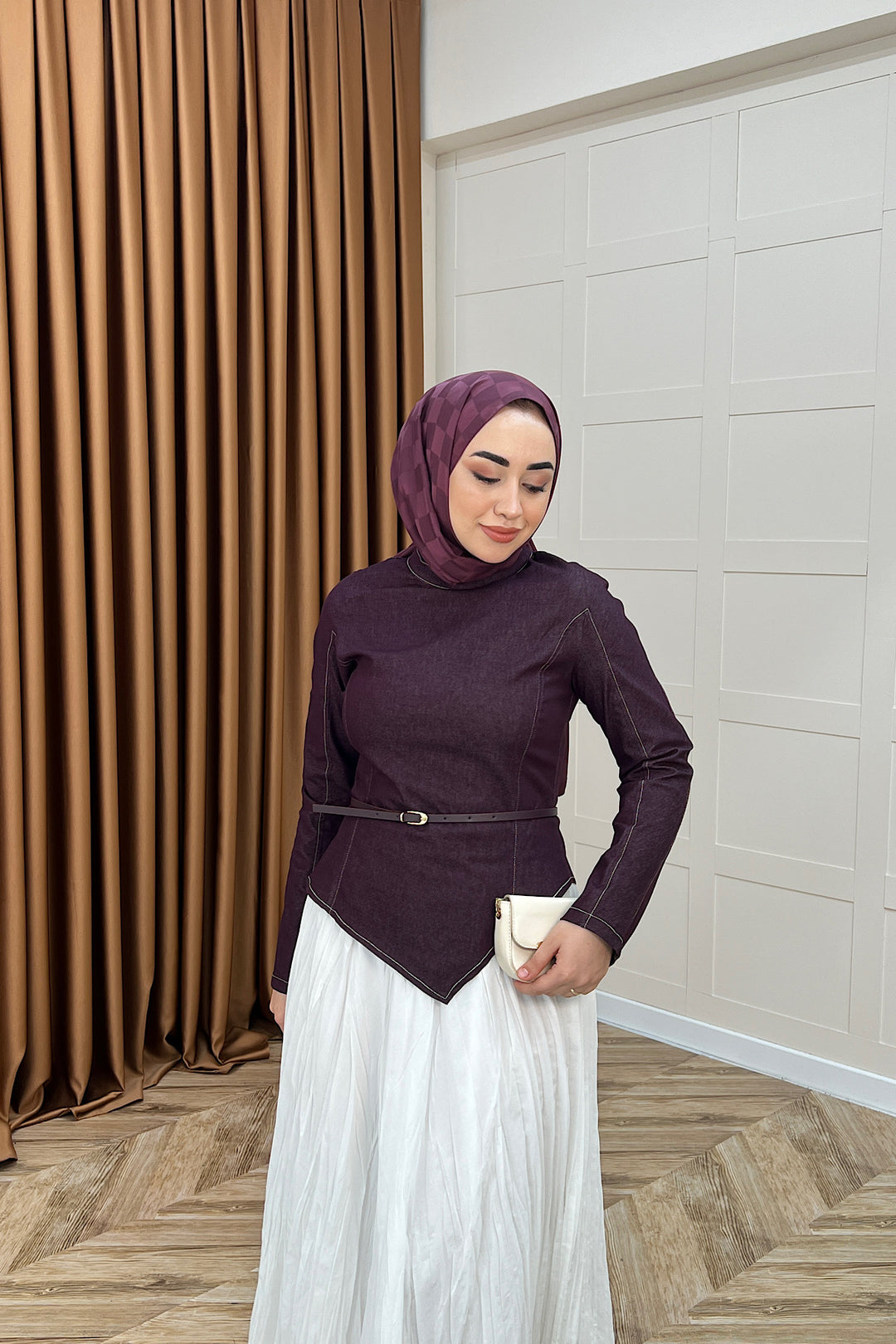 Barles İkili Etek Takım Mürdüm 1245-MURDUM