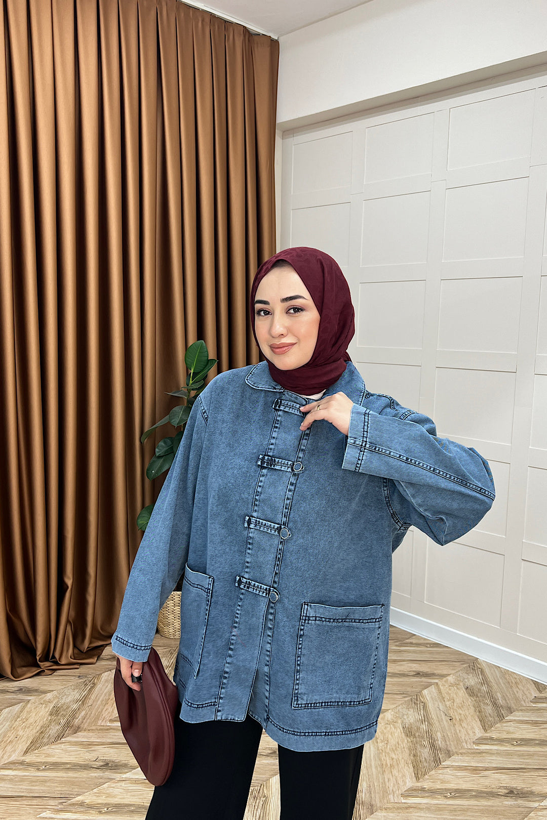 Asel Kot Ceket Mavi 6755-MAVI