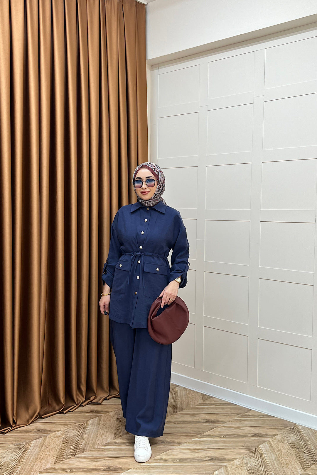 Aria Belden Bağlamalı İkili Takım İndigo 3184-INDIGO