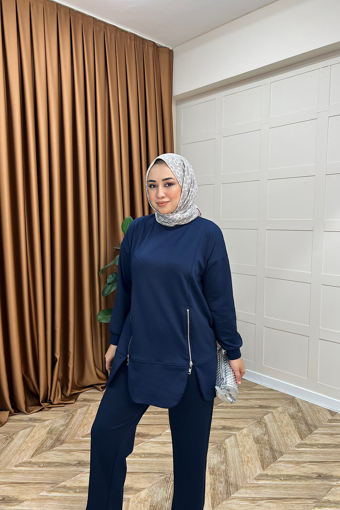 Liora Fermuar Detay İkili Takım Lacivert 3140-LACIVERT