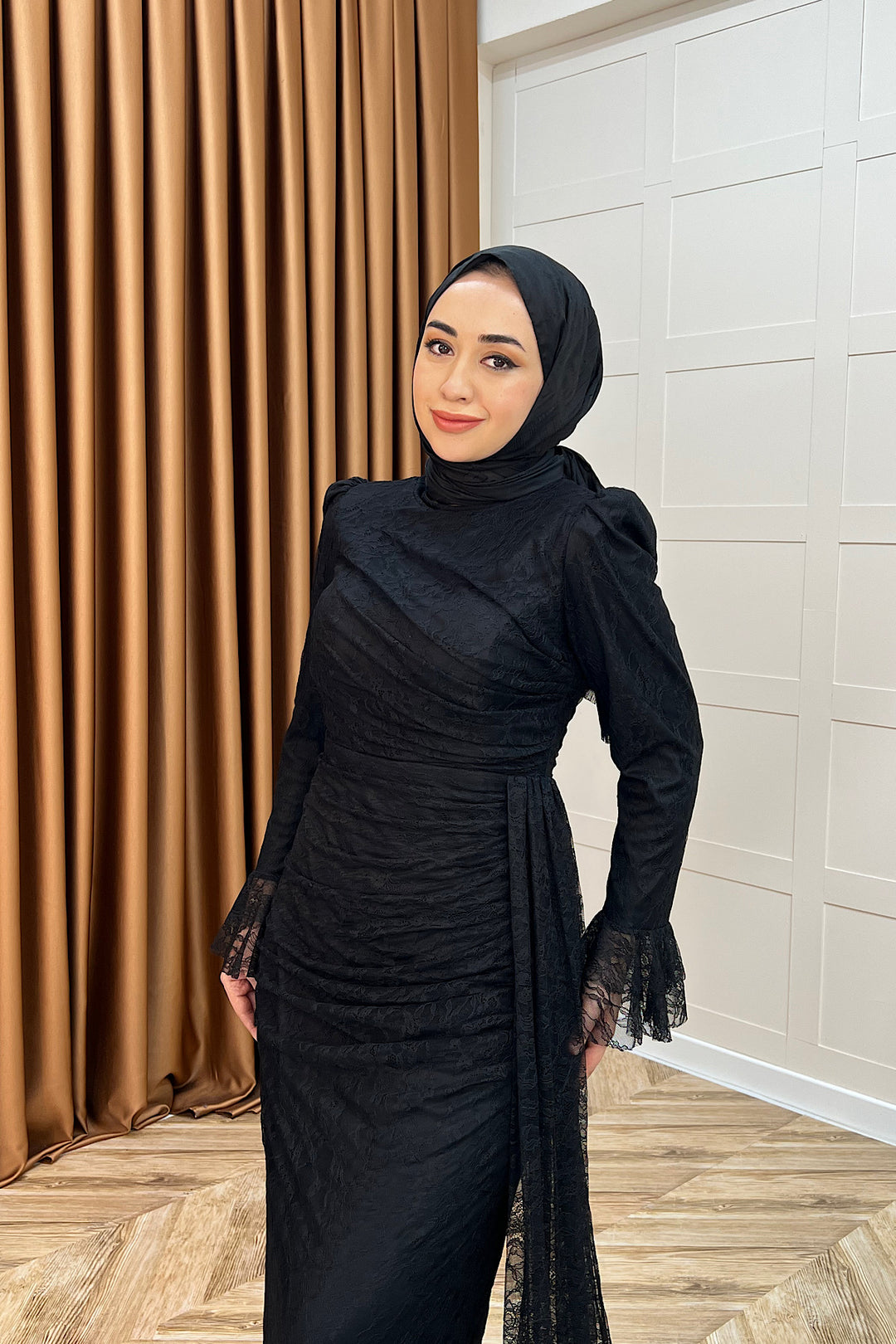 Serena Dantel Balık Abiye Siyah 3082-SIYAH