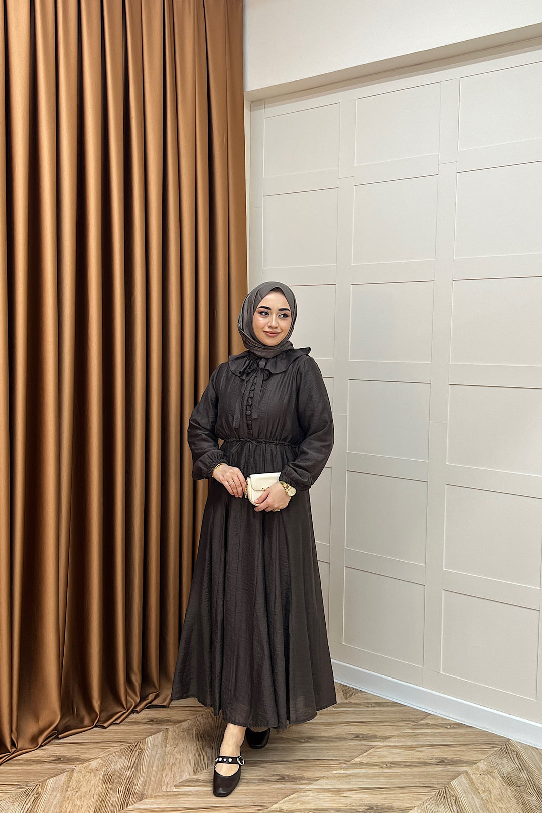 Lena Vual Elbise Kahverengi 2990-KAHVERENGI