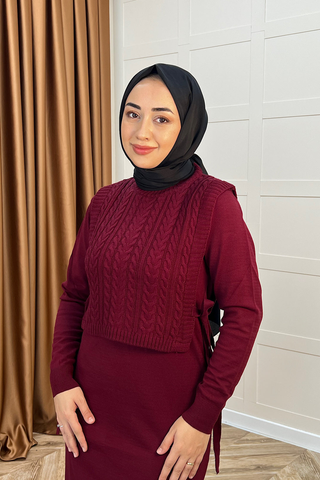 Barles İkili Triko Elbise Bordo 25220-BORDO